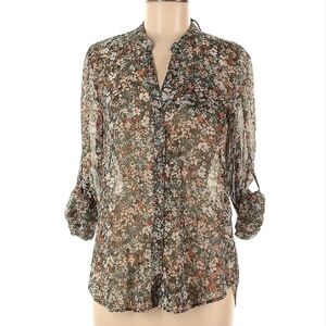 KUT Floral Print Sheer Blouse S